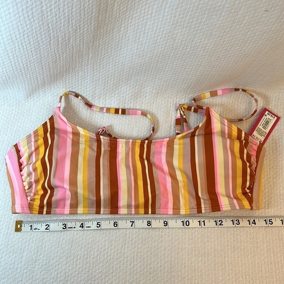 Xhilaration Vertical Stripes Bikini Set Scoop‎ Neck Bralette Cheeky Bottom XL - Picture 10 of 16